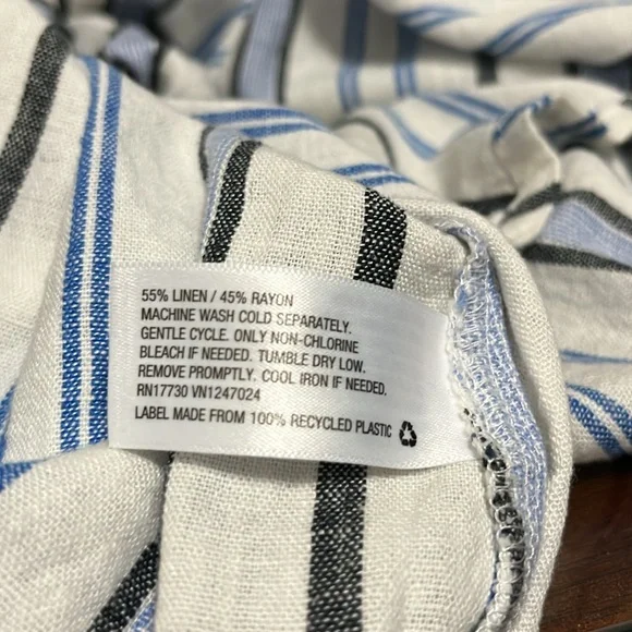 EUC A New Day Women's XXL Blue, White, and Black Stripe Midi Skirt - Picture 8 of 8